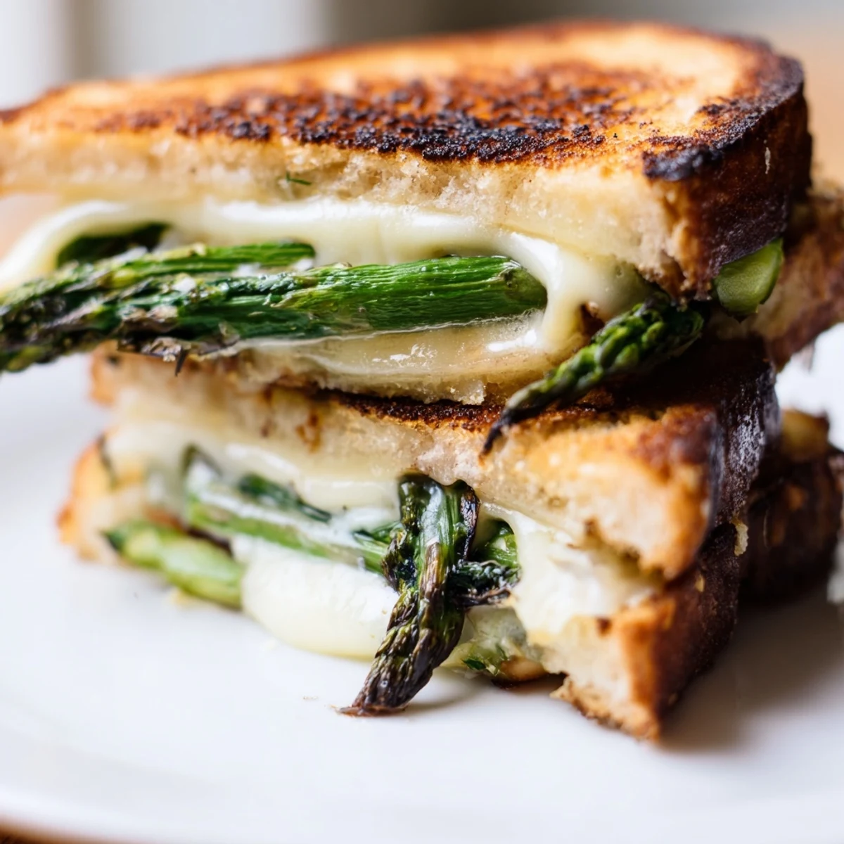 Freshly grilled asparagus and creamy Brie cheese melted between buttery toasted bread for a quick, easy 25-minute lunch.