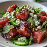 Watermelon Arugula Salad Lime Feta