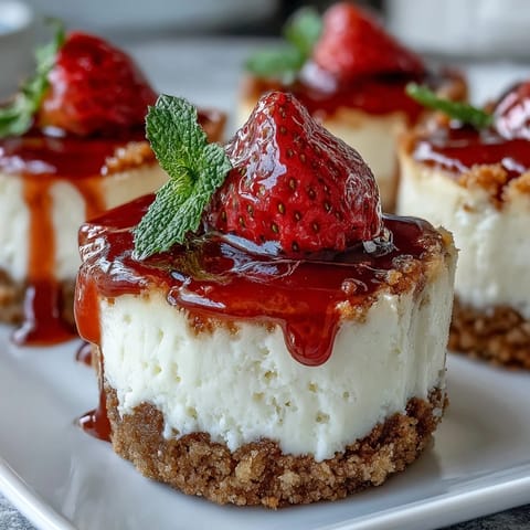 Creamy housewarming mini cheesecakes with a crisp graham cracker crust, topped with fresh berries and whipped cream.