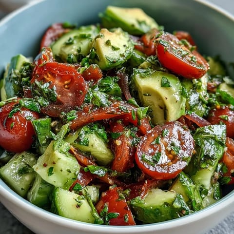 Cucumber Tomato Avocado Salad