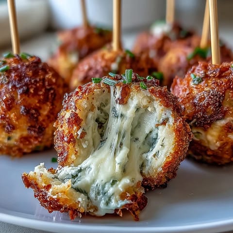 Golden cheese balls with green olives baked in savory dough, served warm on skewers for Derby party appetizers.