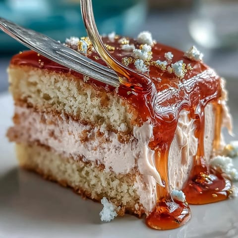 Luxurious Bridal Shower Rosé Velvet Cake with flowing gold drip.