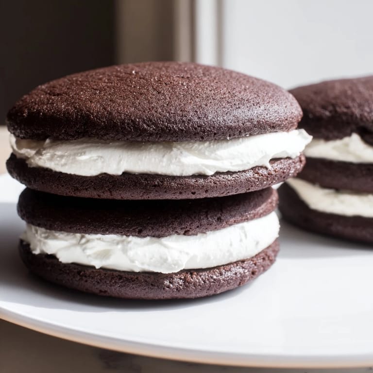 A close-up of freshly baked Whoopie Pies, offering a delightful combination of textures and flavors.