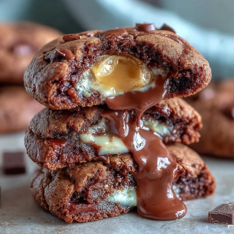 Decadent Cadbury Creme Egg stuffed chocolate chip cookies with melty chocolate chips and a sweet, gooey center.