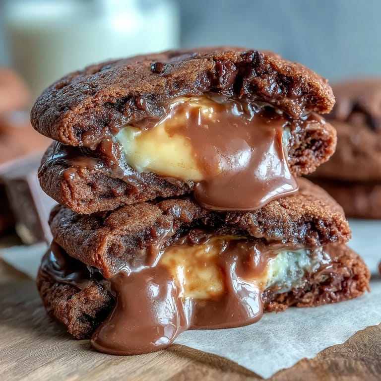 Chewy chocolate chip cookies with a hidden Cadbury Creme Egg inside, perfect for festive dessert tables.