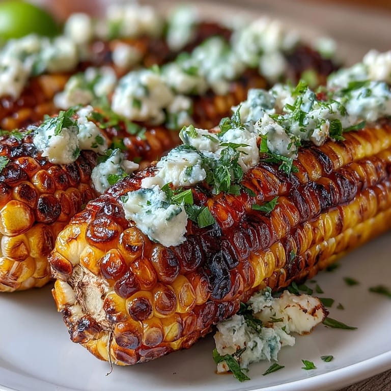 Sweet summer corn grilled in foil, slathered with fragrant herb butter and a hint of garlic for savory depth.
