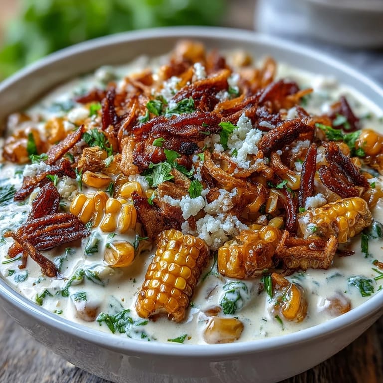 Warm elote dip with smoky paprika, fresh cilantro, and lime, served alongside crunchy tortilla chips.
