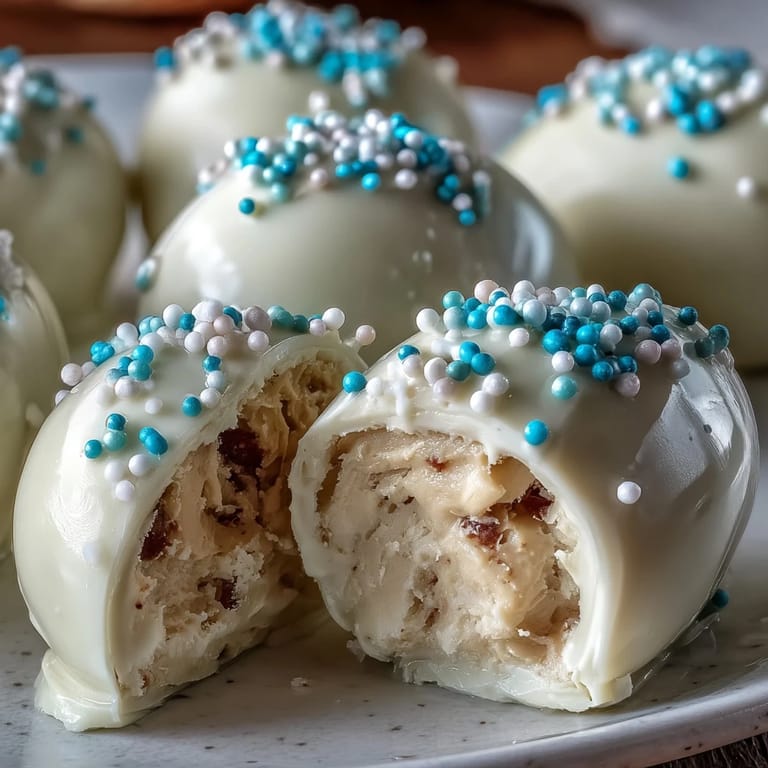 Creamy peanut butter centers coated in smooth white chocolate and topped with pastel sprinkles—perfect Easter candy.